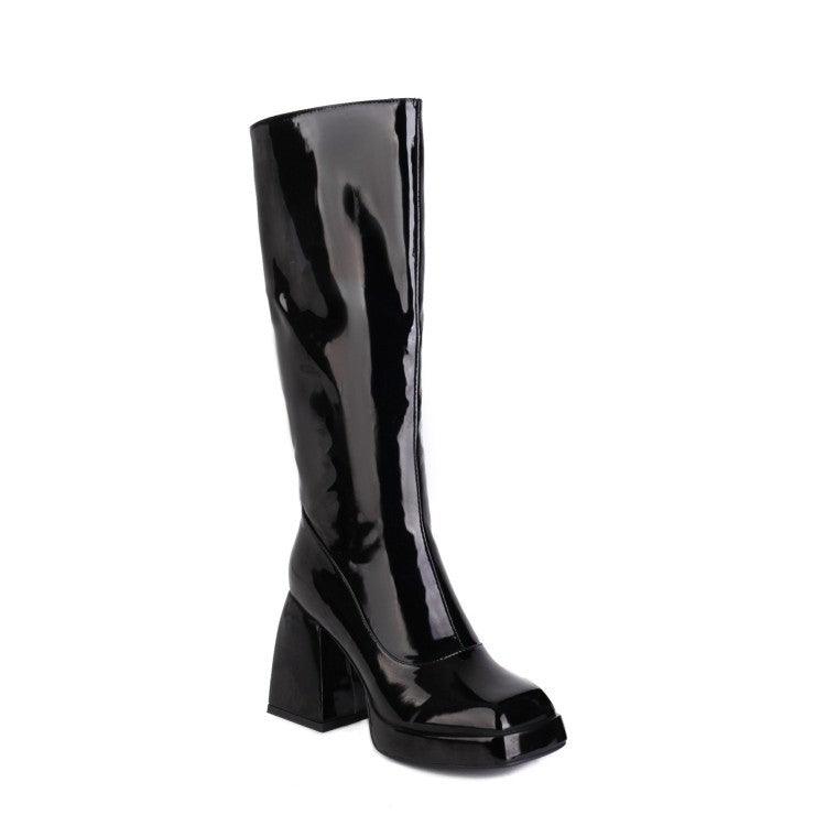 Fashion Waterproof Platform Candy Color High Boots Women - MRSLM