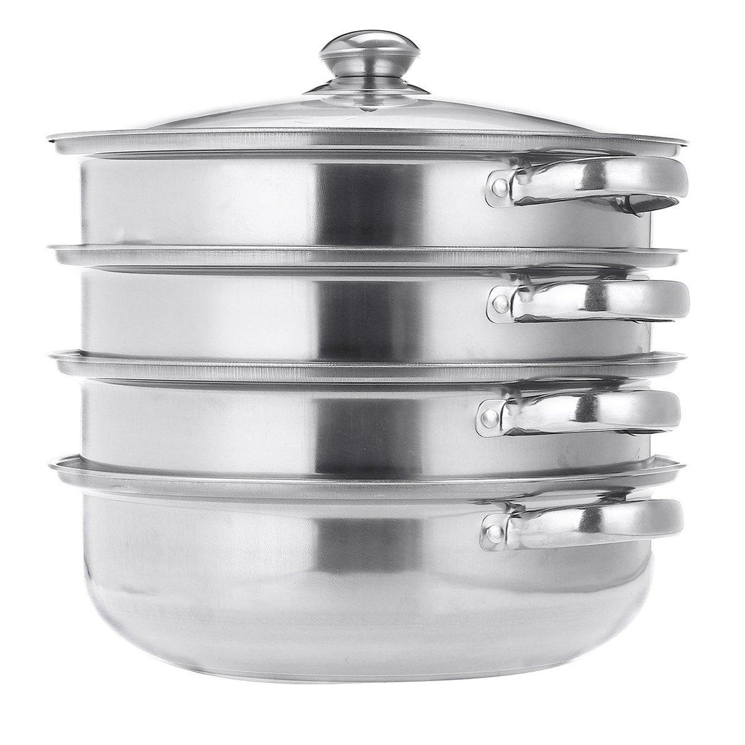 4 Tier Stainless Steel Steamer Meat Vegetable Cooking Steam Hot Pot Thick Steamer pot Soup Universal Cooking Pots for Kitchen Cookware Tool - MRSLM