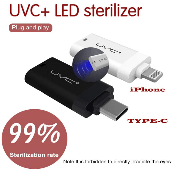 Mini USB Ultraviolet Germicidal Light DC Portable Handheld UVC LED Sterilizing Lamp For Masks Cups Tablewares - MRSLM