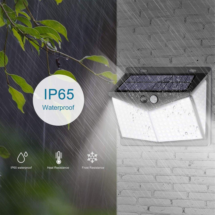 1/2/4X 208 LED Solar Power PIR Motion Sensor Wall Light Outdoor Garden Lamp Waterproof - MRSLM