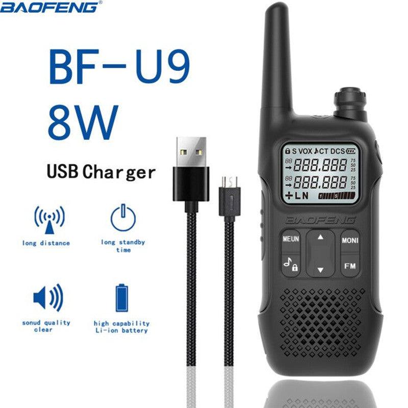 BAOFENG BF-U9 8W Portable Mini Walkie Talkie Handheld Hotel Civilian Radio Comunicacion Ham HF Transceiver - MRSLM