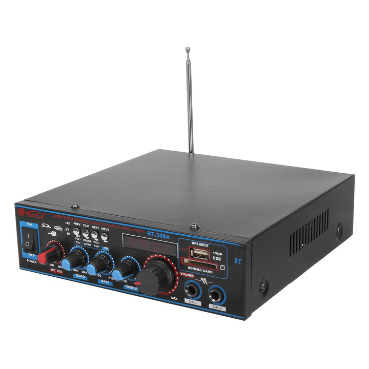 180W+180W bluetooth Amplifier Audio Stereo Digital Radio Car Home Music AMP FM RC 110V US Plug - MRSLM