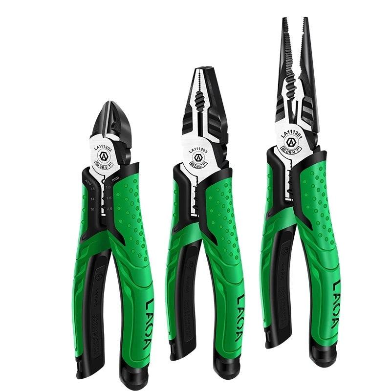 LAOA 7inch Multifunction Diagonal Pliers Wire Cutter Long Nose Pliers Side Cutter Cable Shears Electrician Professional Tools - MRSLM