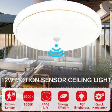 LED Motion Sensor Ceiling Light Bedroom Kitchen Round Panel Home Fixture Lamp - MRSLM