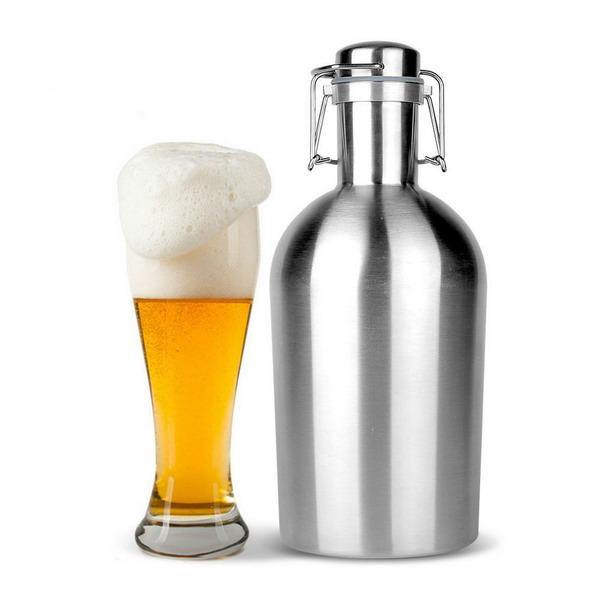 Beer Growler 64oz Swing Top Hip Flask Ultimate Growler 1.9L Botella Bottle - MRSLM