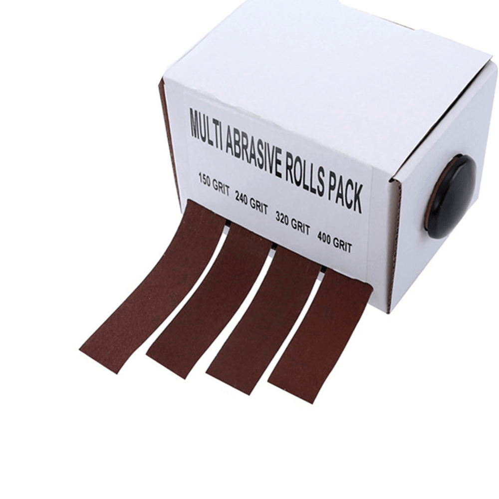 Drillpro 4pcs 25mmx6m Sanding Belt Roll Drawable Emery Cloth Sandpaper Grinding Belts Soft Sandpaper Roll for Wood Turners - MRSLM