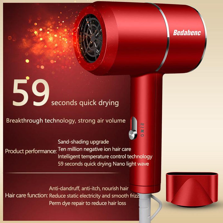 Negative Ion Hair Dryer High Speed Professional Blow Dryer Aluminum Alloy Powerful Electric Hair Dryer for Household Travel Tool - MRSLM