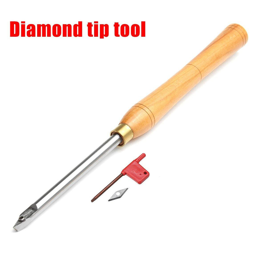 Round Square Diamond Wood Turning Tool Carbide Insert Cutter Tools Straight Multi Bit Lathe Set - MRSLM