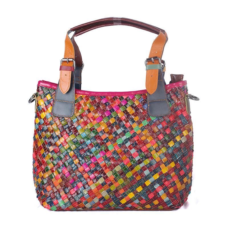Cowhide ladies woven shoulder bag - MRSLM