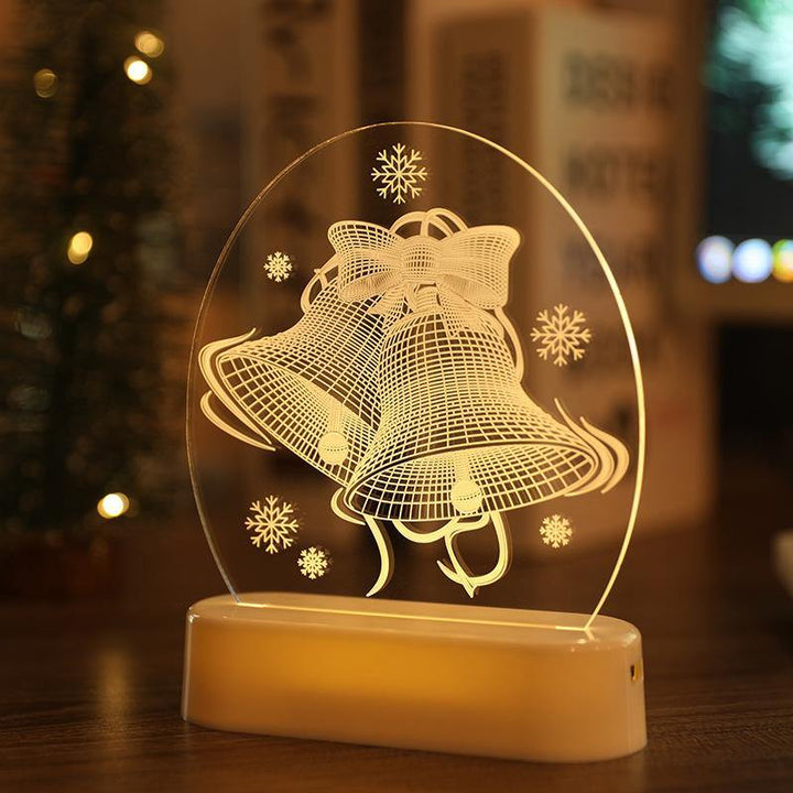 LED Fairy String Lights Battery USB 3D Santa Claus Tree Acrylic Night Light Wedding Christmas Decoration for Home Room Garland - MRSLM