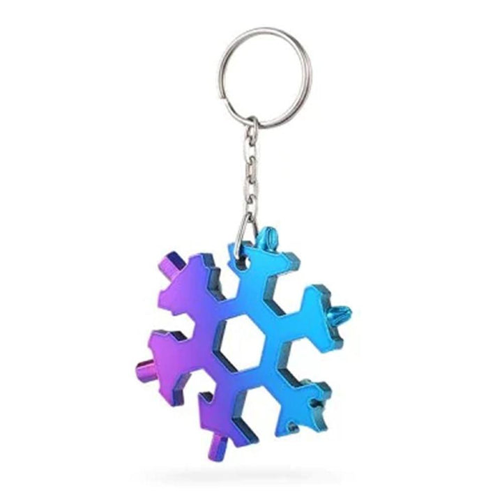 15-in-1 Stainless Multi-function with Snowflake Shape Keychain Screwdrivers Bottle Opener Hex Wrench - MRSLM