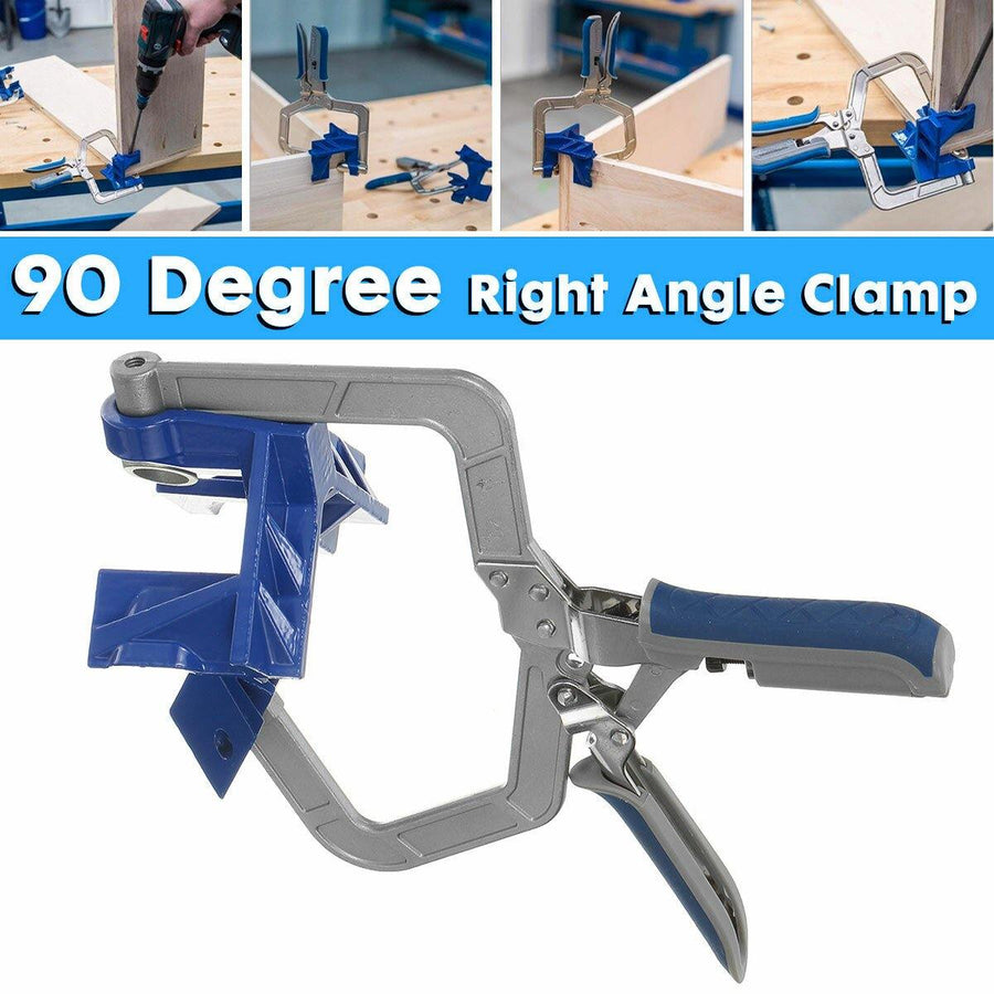 90 Degree Metal Handle Right Angle Clamp Corner Clip For Pocket Hole Joinery Tool - MRSLM