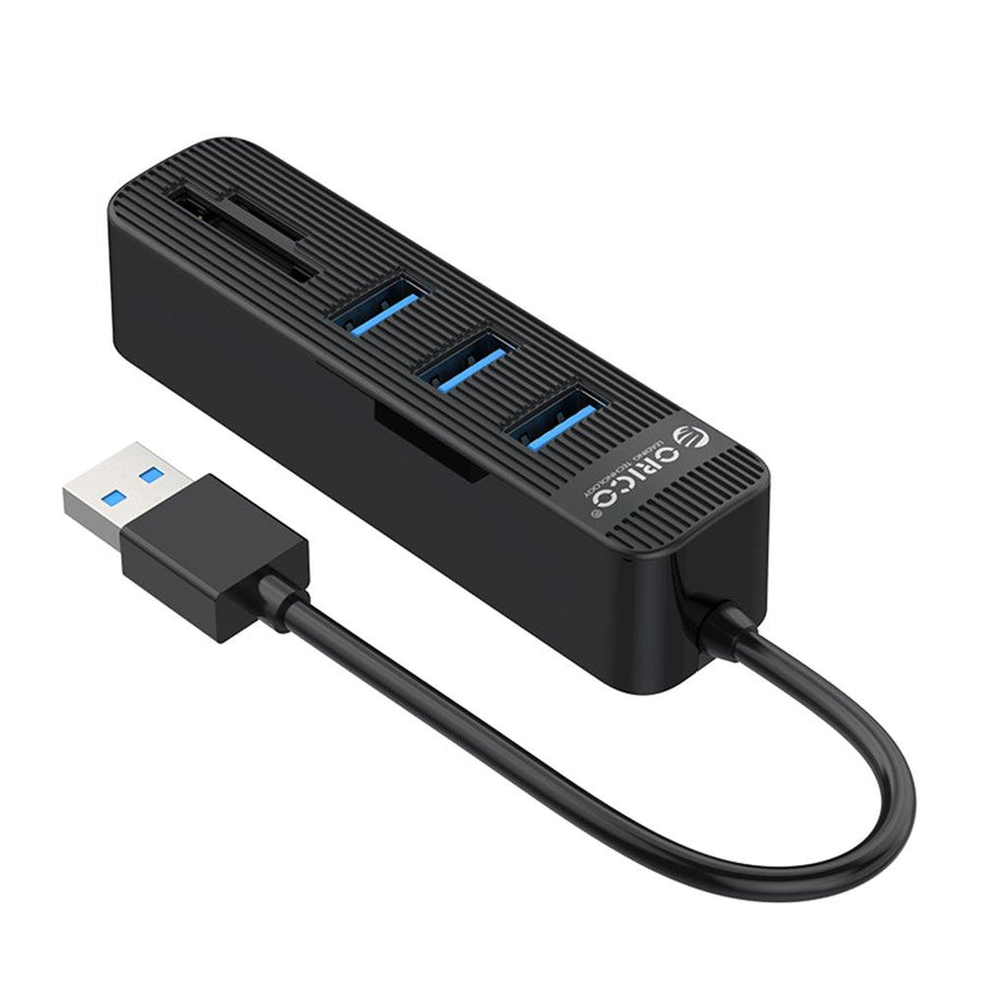 ORICO TWU3-3AST 3-Port USB3.0 HUB with Card Reader SD/TF Card 5Gbps Max Transmission Support 2TB Memory Card and Mobile Hard Disk (Black) - MRSLM