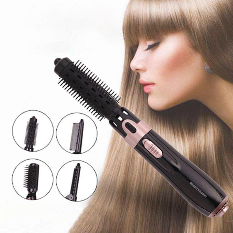 Multifunctional Hot Air Comb Four-in-one Negative Ion Wet And Dry Hair Dryer Hair Straightener Hair Curler Hair Dryer Comb - MRSLM