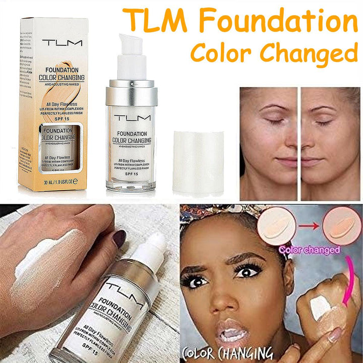 30ml TLM Color Changing Liquid Foundation Makeup Change To Your Skin Tone By Just Blending Liquid Cover Concealer - MRSLM