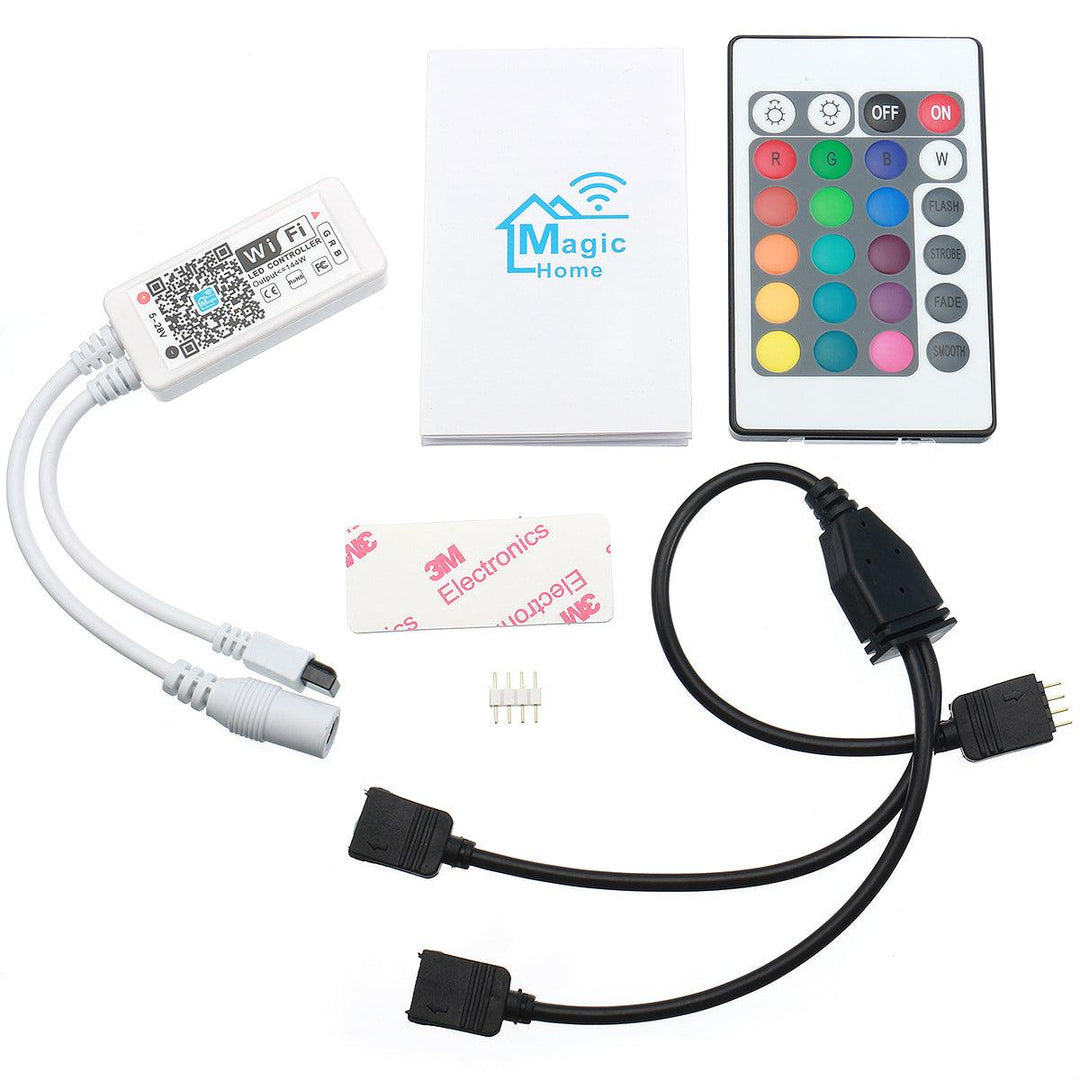 2*5M IP65 SMD2835 Flexible RGB LED Strip Light Smart WIFI Controller Alexa APP Control Kit DC12V (US Plug) - MRSLM