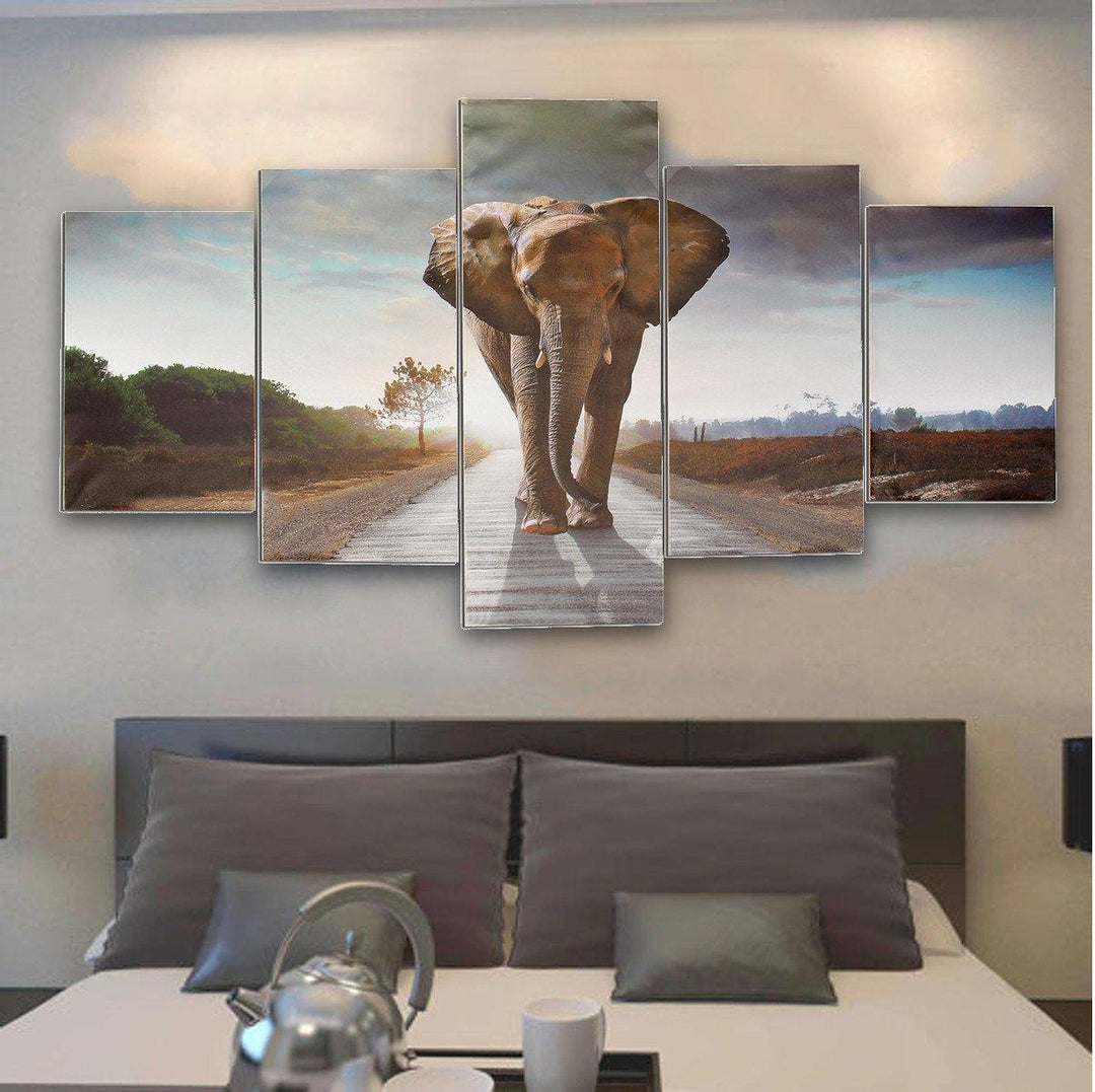 5pcs Large Abstract Elephant Print Art Picture Home Wall Decor Paintings Unframed For Room Decorations - MRSLM