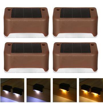 4PCS Solar Powered LED Deck Light Step Stairs Fence Lamp for Patio Garden Path IP55 - MRSLM
