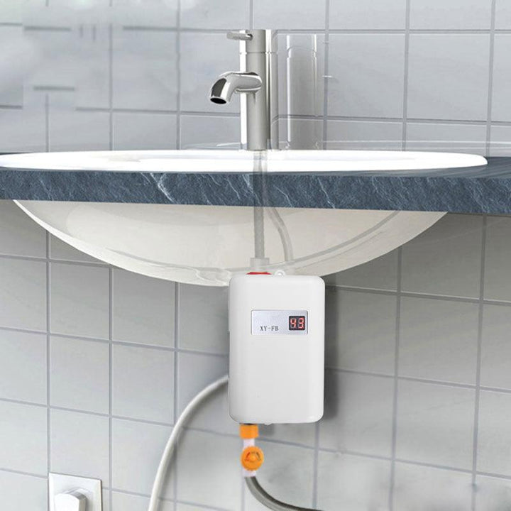 220V 3.8KW LCD Electric Tankless Instant Hot Water Heater for Bathroom Kitchen - MRSLM