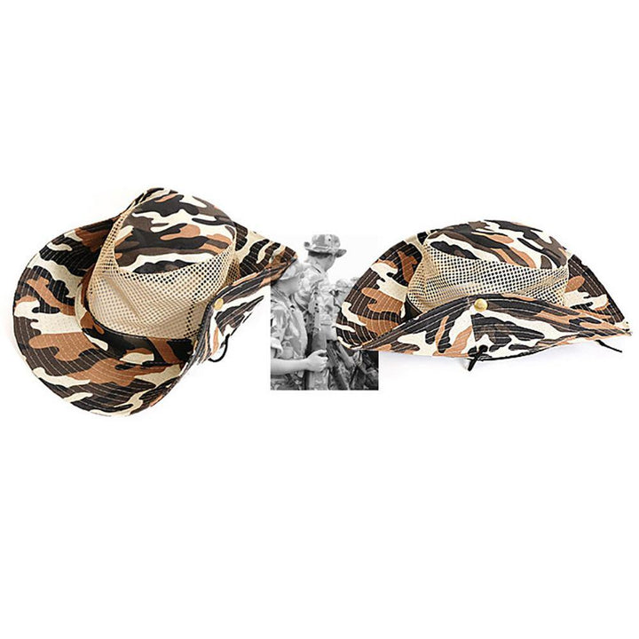 Outdoor Fishing Sun Resistant Hat Breathable Mesh Climbing Camouflage Cap Sunhat - MRSLM