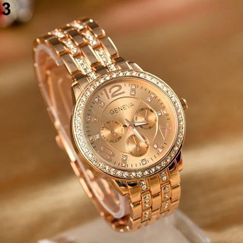 Men Women Fashion Luxury Jewelry Shiny Rhinestone Quartz Wrist Watch - MRSLM