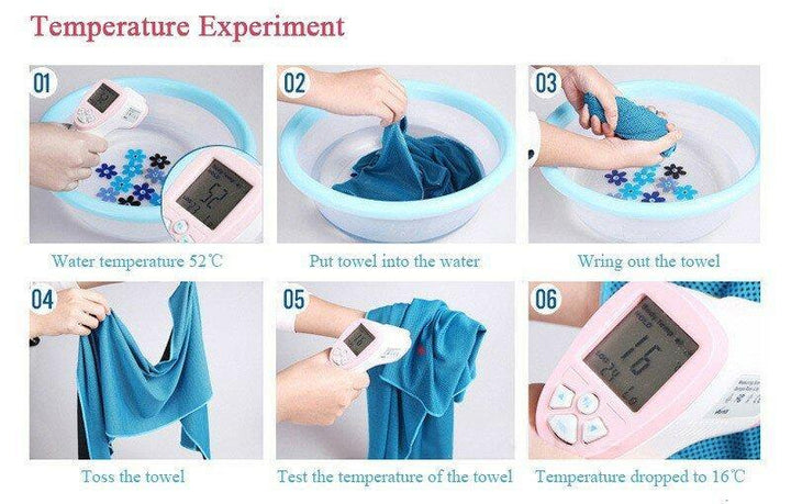 Sport Towel 30*100cm Utility Enduring Instant Cooling Face Towel Heat Relief Reusable Chill Ice Cool Towel With Silicone Case - MRSLM