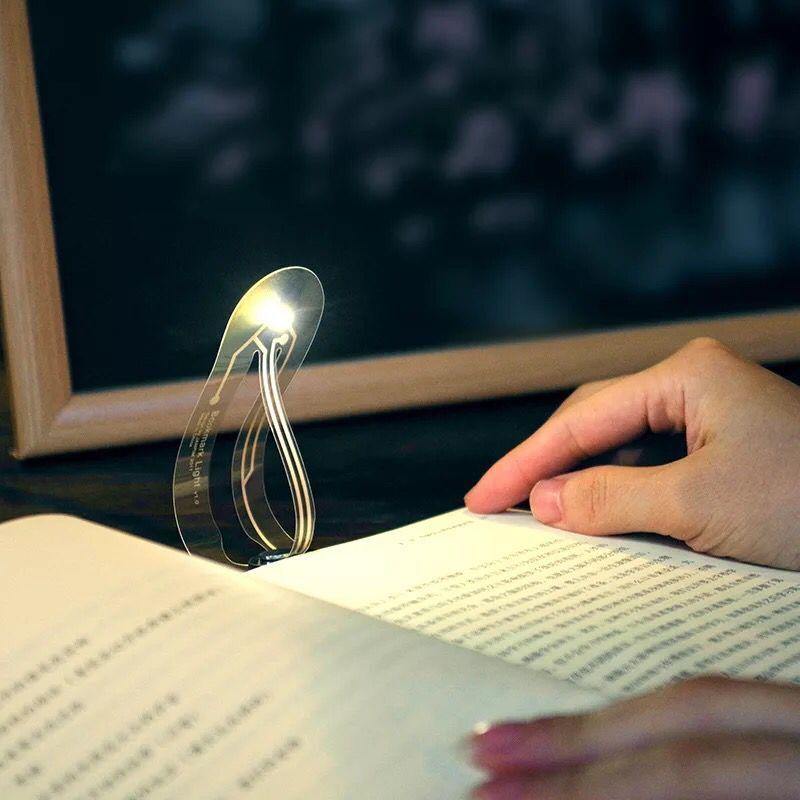 Mini Thin LED Book Light for Reading Bulbs Novelty Card Flashlight Funny Night Light Bookmark Lamp - MRSLM