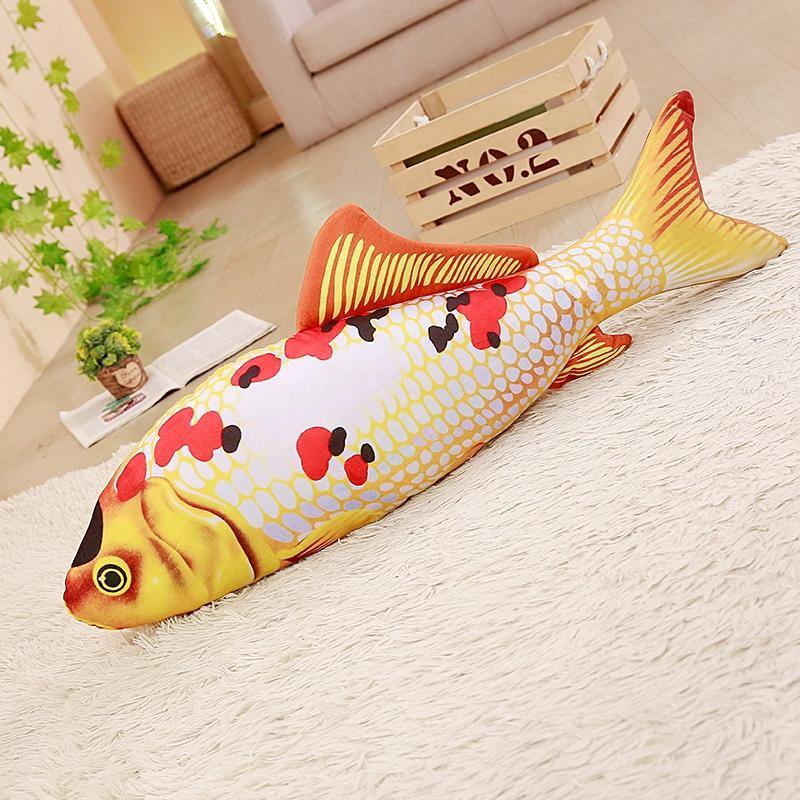 KC Taisho Showa Red White Gibel Carp Golden Koi Fish Stuffed Plush Toy Cotton Goldfish Cushion - MRSLM