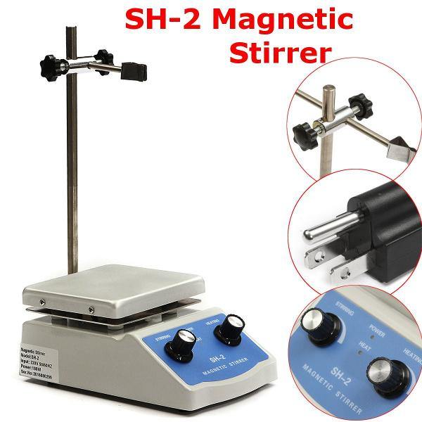 220V SH-2 Hot Plate Magnetic Stirring Health Care Machine with Stir Bar for Lab - MRSLM