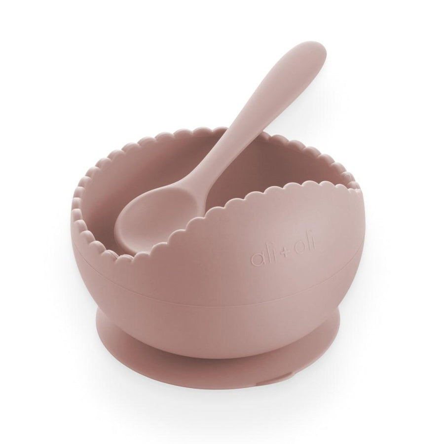 Blush Wavy Suction Bowl & Spoon Set - MRSLM