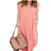 Women's short sleeved maxi dress, view 16 - MRSLM