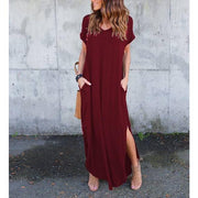 Women's short sleeved maxi dress, view 5 - MRSLM