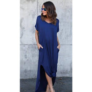 Women's short sleeved maxi dress, view 7 - MRSLM