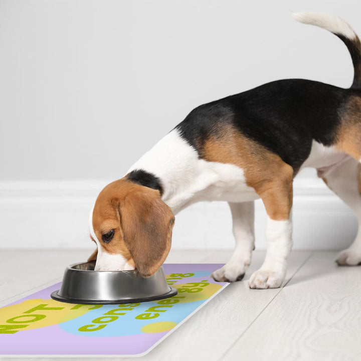 I Am Not Lazy Pet Food Mat - Quote Anti-Slip Pet Bowl Mat - Themed Pet Feeding Mat - MRSLM