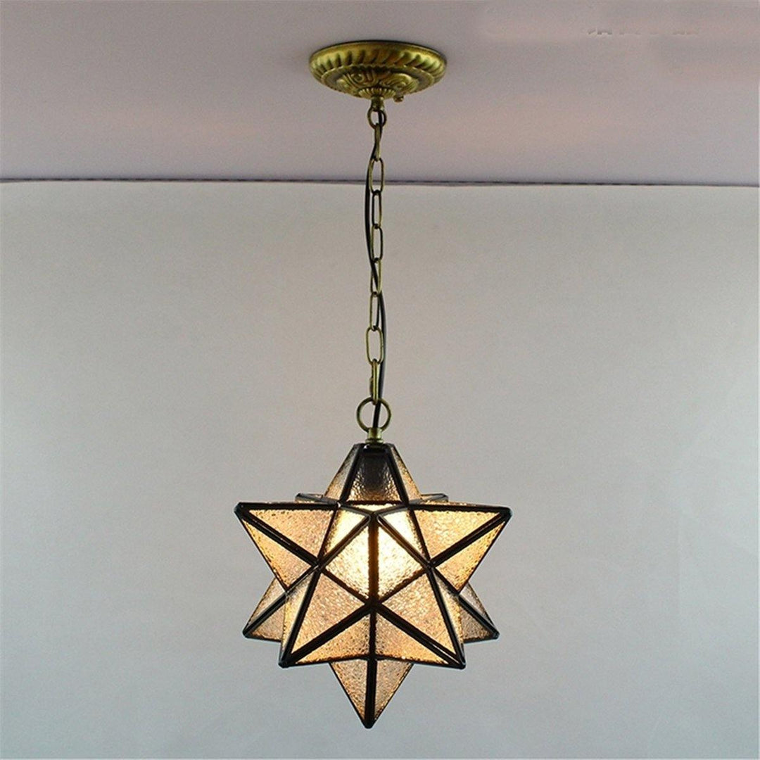 Moravian Star Glass Pendant Light Chandelier Light Modern Ceiling Lamp Fixture Decor - MRSLM