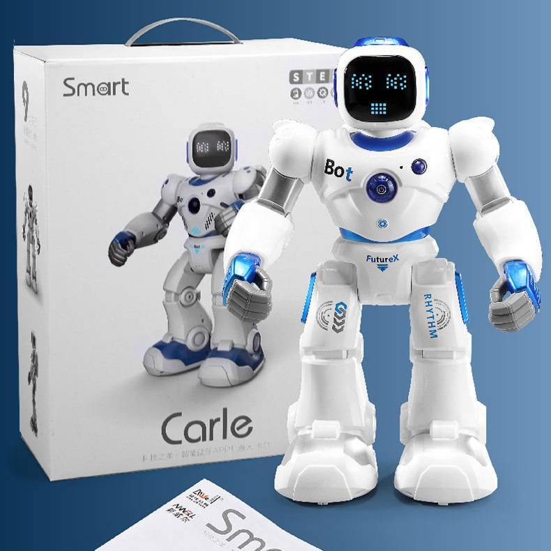 Early Education Remote Control Touch Mobile Phone APP Gravity Sensor Remote Control Robot (White) - MRSLM