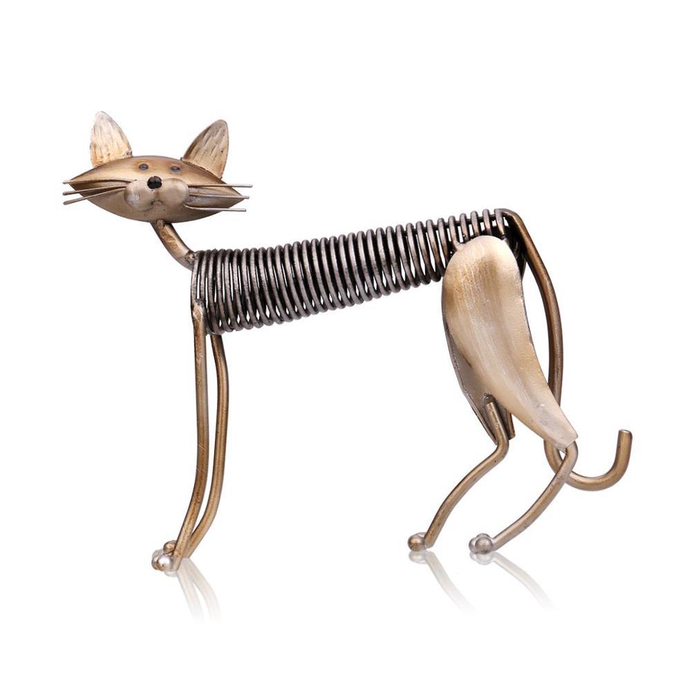 Artwork Wrought Iron Cat Lying On The Floor - MRSLM