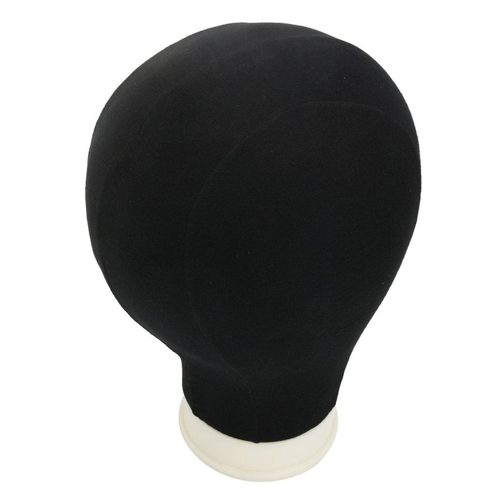 20-25'' Canvas Block Head Set with Mount Hole Plate Mannequin Model Cap Wigs Jewelry Display Stand - MRSLM