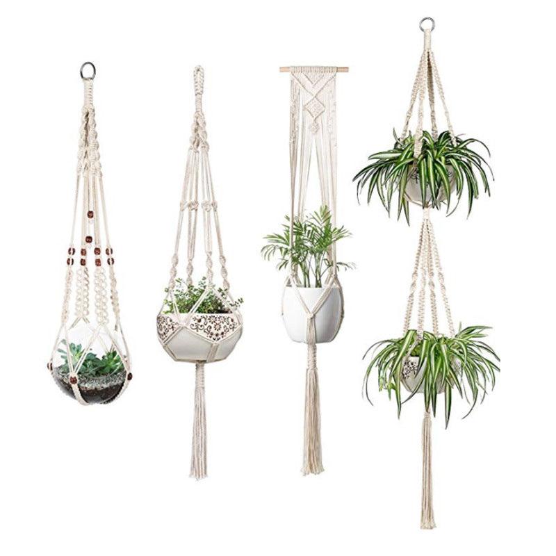 4 Pack - Macrame Hanging Baskets - MRSLM