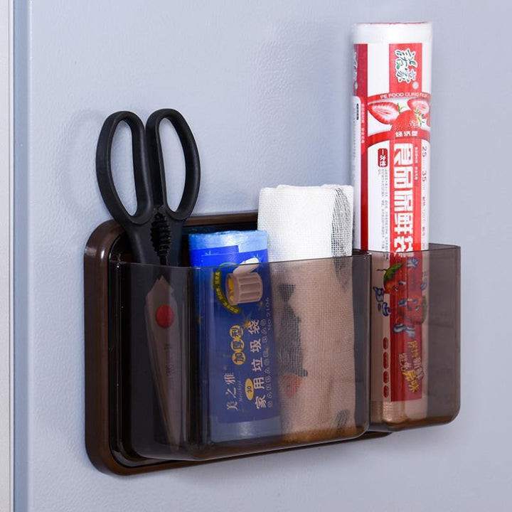Refrigerator Shelf Magnet Free Perforated Cling Film Storage Rack Tissue Storage Box Side Wall Hanger Storage Box - MRSLM