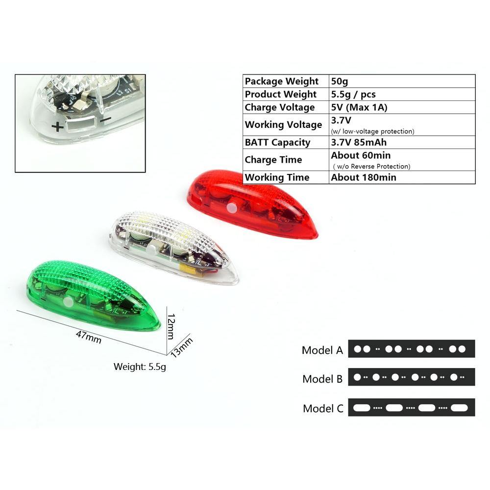 3 PCS Wireless LED Night Light Built-in Battery with Controller For RC Airplane - MRSLM