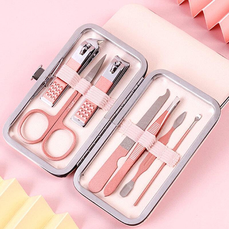 Professional Stainless Steel Manicure Tools Pink Olecranon Nail Scissors Nail Clipper Tool Set - MRSLM