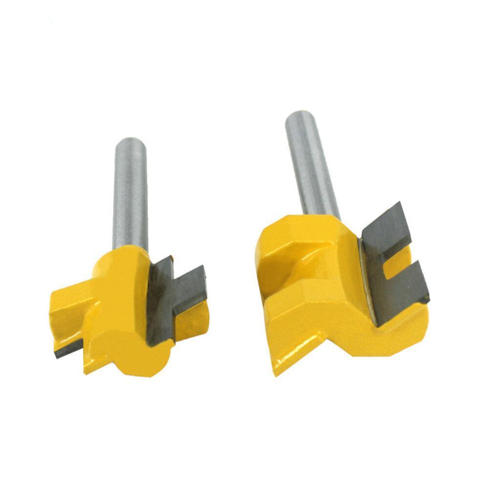 2pcs 6mm Shank T-Slot Tenon Milling Cutter Carving Knife Square Tooth Router Bits for Wood Tool Woodworking - MRSLM