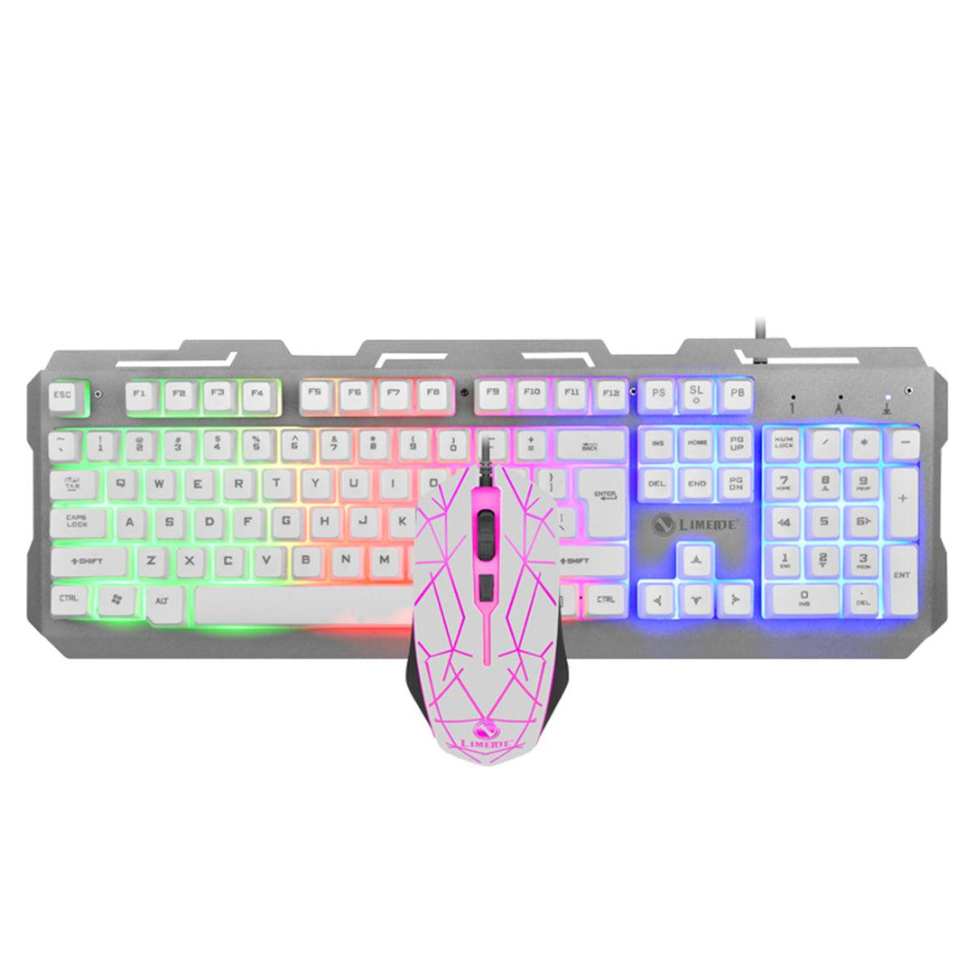 104 Key USB Wired Gaming Keyboard and Mouse Set Waterproof LED Multi-Colored Changing Backlight Mouse For PS3/Xbox Computer Desktop Notebook - MRSLM