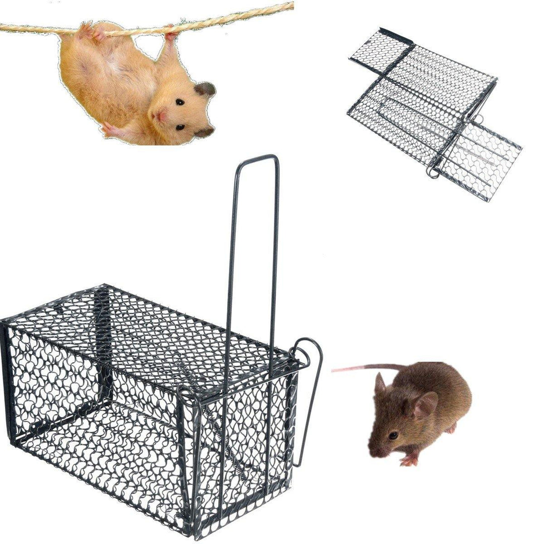 Black Metal High Sensitivity Folding Mouse Trapper Trap Rat Catcher Cage Humane Safe Rodent Live Indoor Pests Control - MRSLM