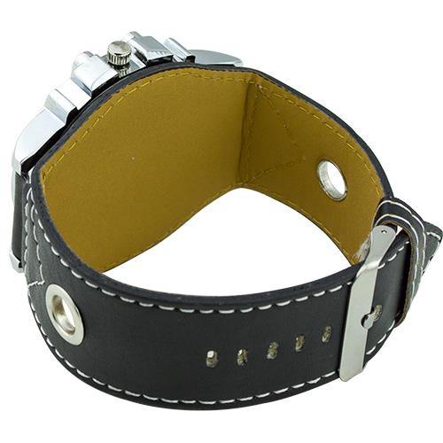 Colorful Men Fashion Oversized Dial Sport Quartz Steel Leather Band Wrist Watch - MRSLM