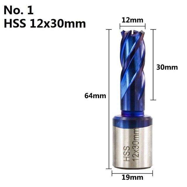 Drillpro 12-42mm Cutting Diameter HSS Hole Opener Core Drill Weldon Shank Nano Blue Coated Annular Cutter Hollow Drill Bit Metal Drilling Bit - MRSLM