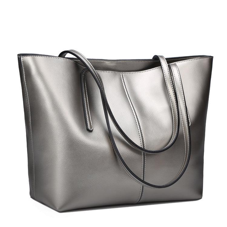 New leather bag 2016 bag leather fashion all-match simple single shoulder bag shopping bag bag capacity - MRSLM