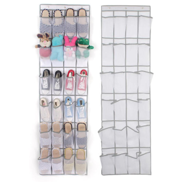 24 Pocket Shoe Space Door Hanging Organizer Rack Wall Bag Storage Closet Holder Wardrobe Shoes Socks Sundries Hanging Organizers - MRSLM