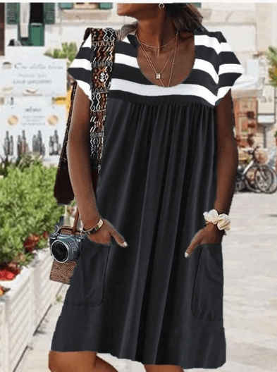 Striped Short Sleeve Dress